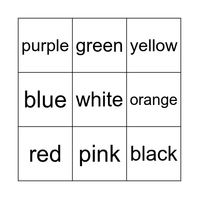 Color Bingo Card