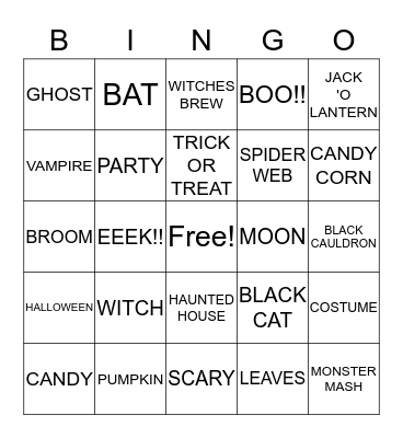 HALLOWEEN Bingo Card