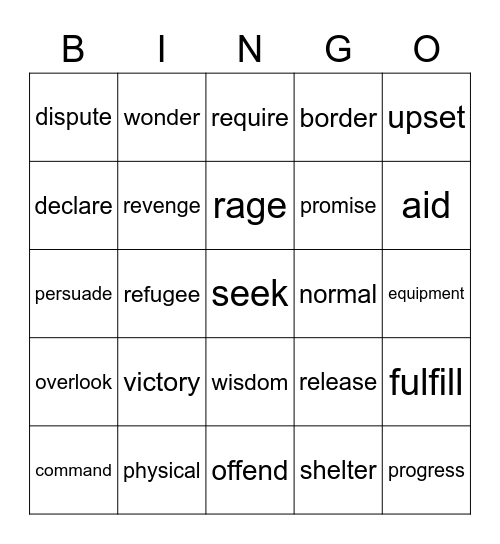 Review (0818+0820) Bingo Card