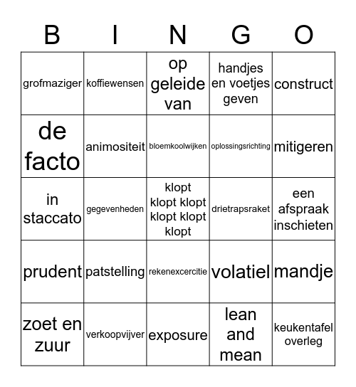 W I F Bingo Card