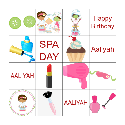 HAPPY BIRTHDAY AALIYAH Bingo Card