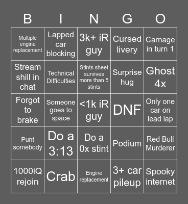 LM24 2022 Bingo Card