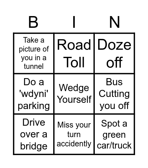 ETS2 Bingo Card