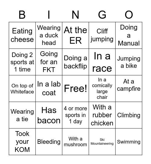 Aaron Sirtoli Bingo Card