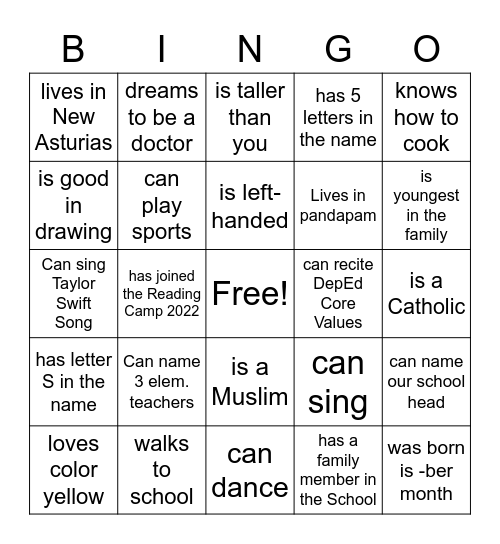 FIND SOMEONE WHO... Bingo Card