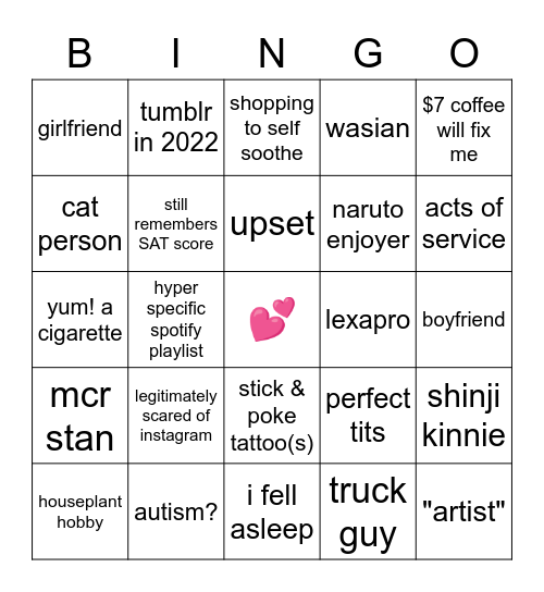 🕊 DOVE LEE BINGO 🕊 Bingo Card