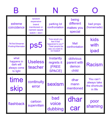 Dhar Mann Bingo v4 Bingo Card