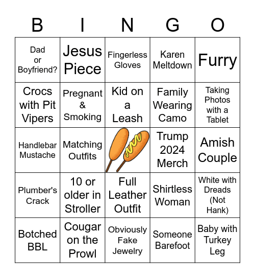 Kentucky State Fair 2022 Bingo Card