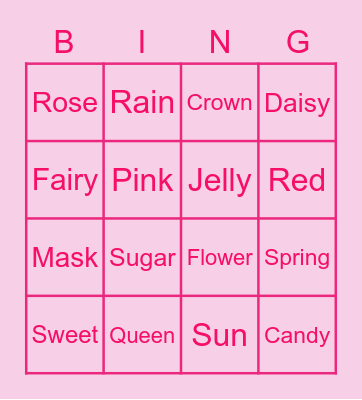 Kavya's Bingo Card Bingo Card