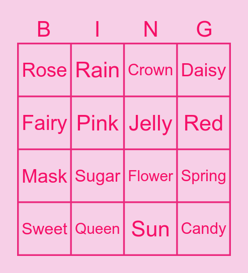 Kavya's Bingo Card Bingo Card