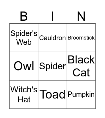 Halloween Bingo Card