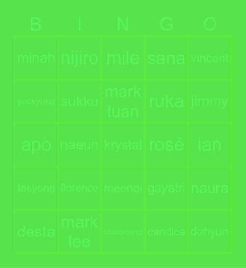 b!ngo sò_ójung Bingo Card