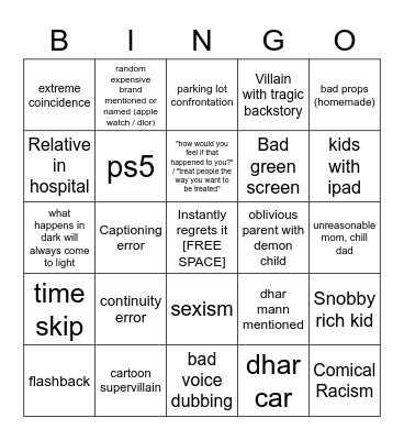 Dhar Mann Bingo (additional squares) Bingo Card