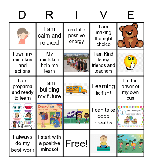 You're the Driver! Bingo Card