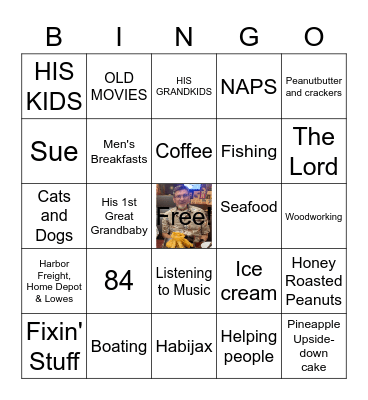 Don's Birthday Bingo of Things He Loves Bingo Card