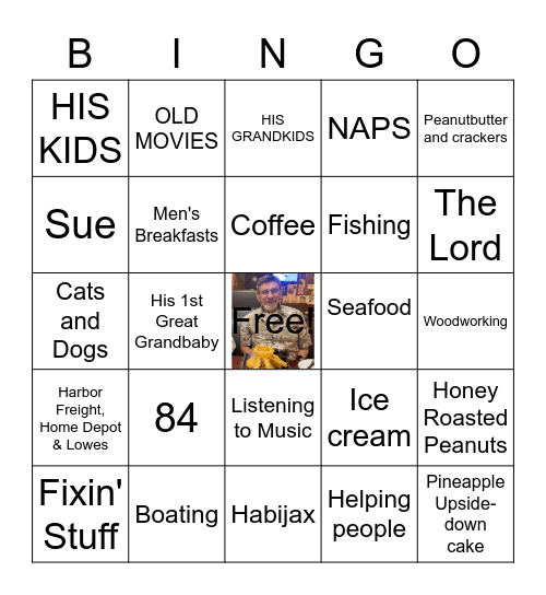 Don's Birthday Bingo of Things He Loves Bingo Card