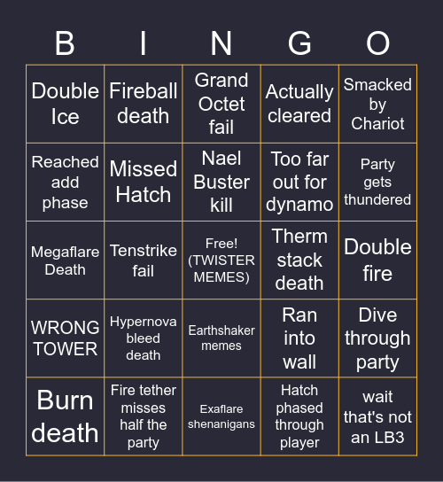 Ucob Bingo Card
