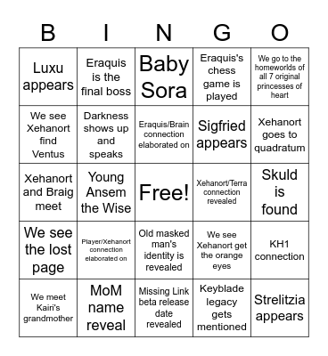 Dark Road bingo Card