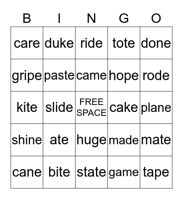 SNEAKY E BINGO Card