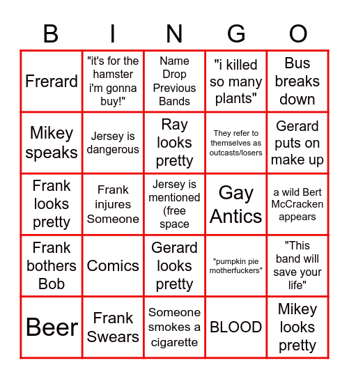 Life On The BINGO Scene Bingo Card
