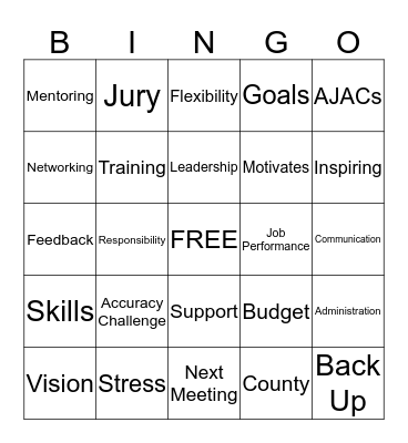 Supervisor Bingo Card