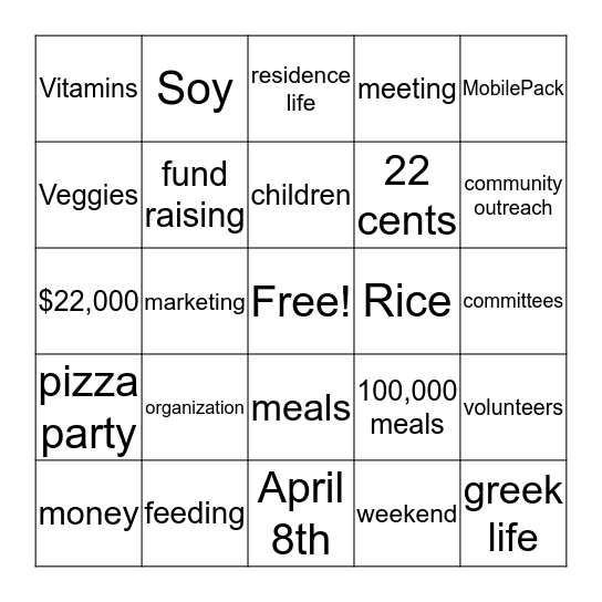 FMSC Bingo Card