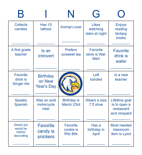 EVE STAFF FACTS Bingo Card