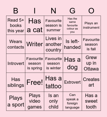 UNSA ICEBREAKER BINGO Card