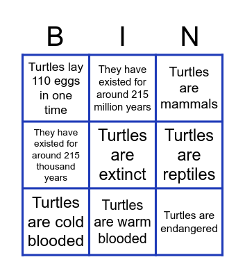 WORLD TURTLE DAY Bingo Card