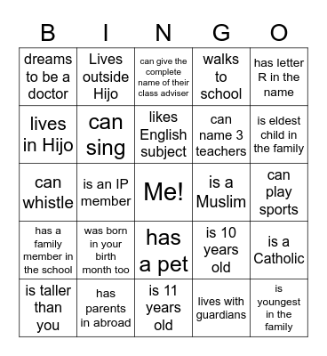 FIND SOMEONE WHO... Bingo Card