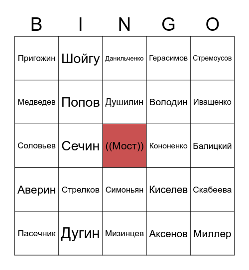 bavovna Bingo Card