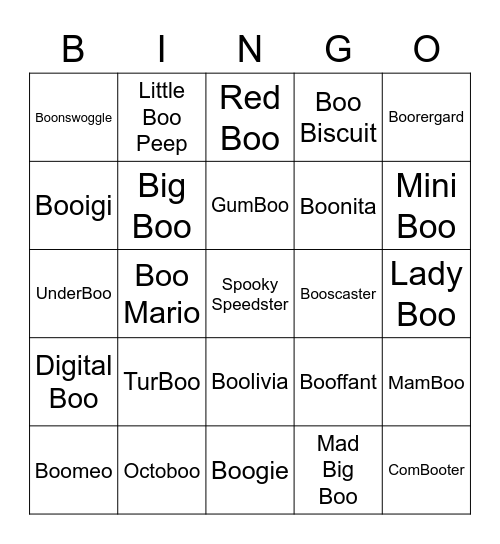 Birb Round 2 (Boos) Bingo Card