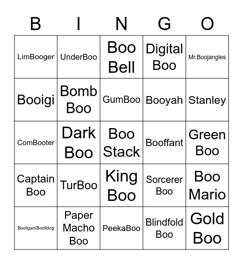 Yumi Round 1 (Boos) Bingo Card
