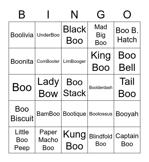 Bready Round 1 (Boos) Bingo Card