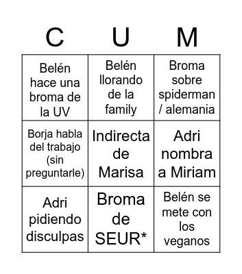 La última cena Bingo Card
