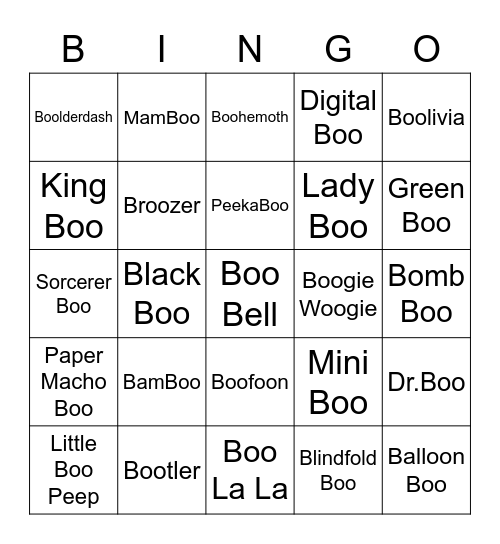 Irri Round 1 (Boos) Bingo Card