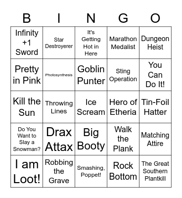 Terraria Bingo Card
