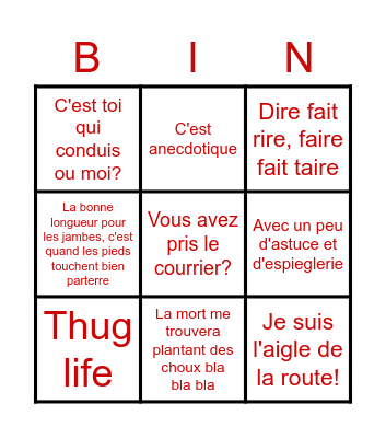 Le Grand Bingo GrinGrin 2022/23 Bingo Card