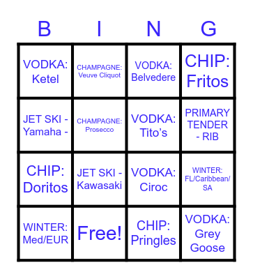 Yacht Bingo - Summer 2022 Bingo Card