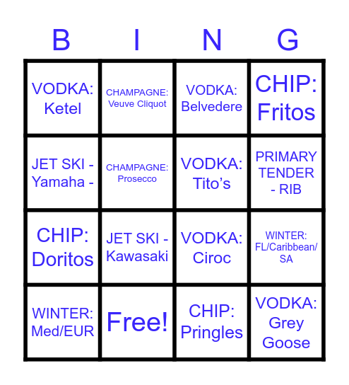 Yacht Bingo - Summer 2022 Bingo Card
