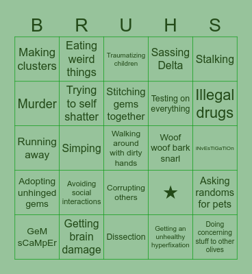 Olivine coping bingo Card