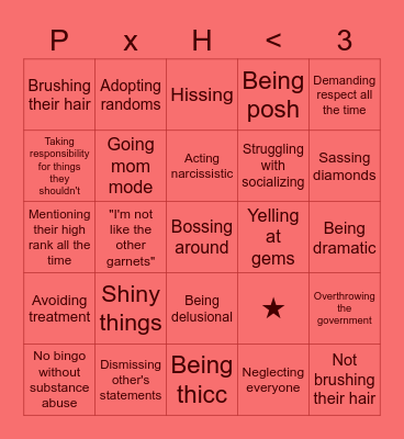 Garnet coping bingo Card