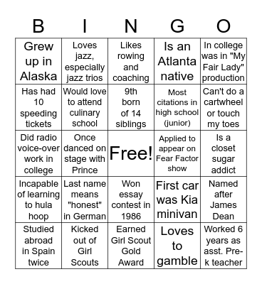 Mix & Mingle Bingo Card
