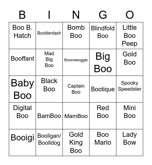 Xavier Round 1 [Boo's] Bingo Card