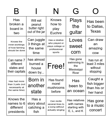 Broxson Bingo Card