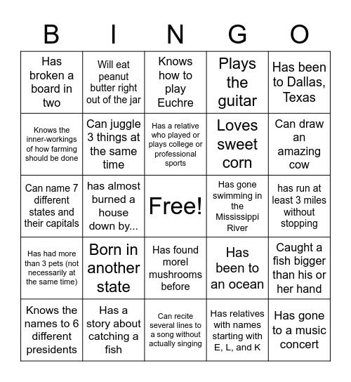 Broxson Bingo Card