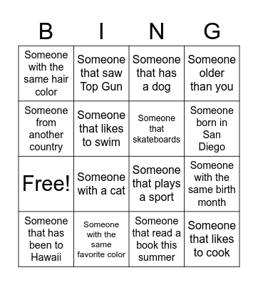 2026 Welcome Bingo Card