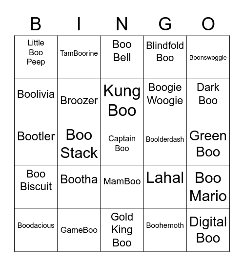 Nicklu Round 1 [Boo's] Bingo Card