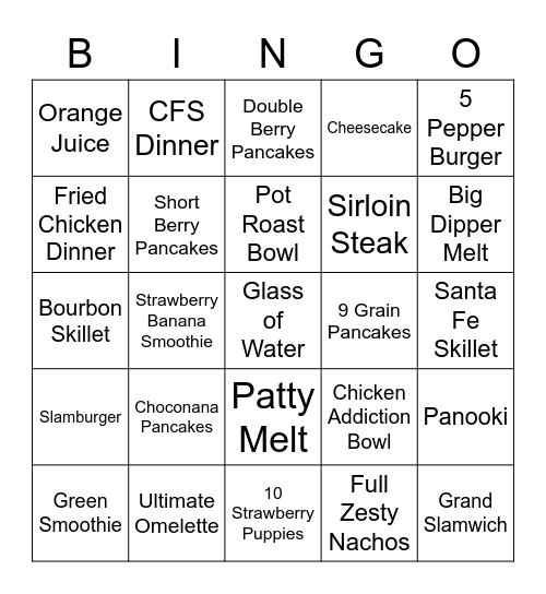 Server Bingo Card