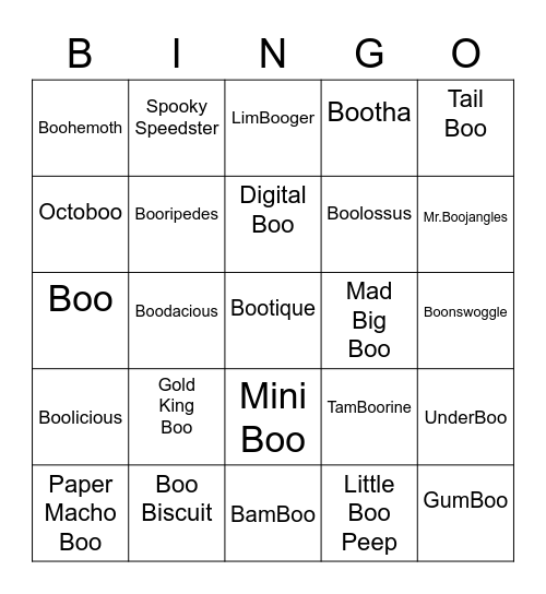 Imp Round 1 [Boo's] Bingo Card